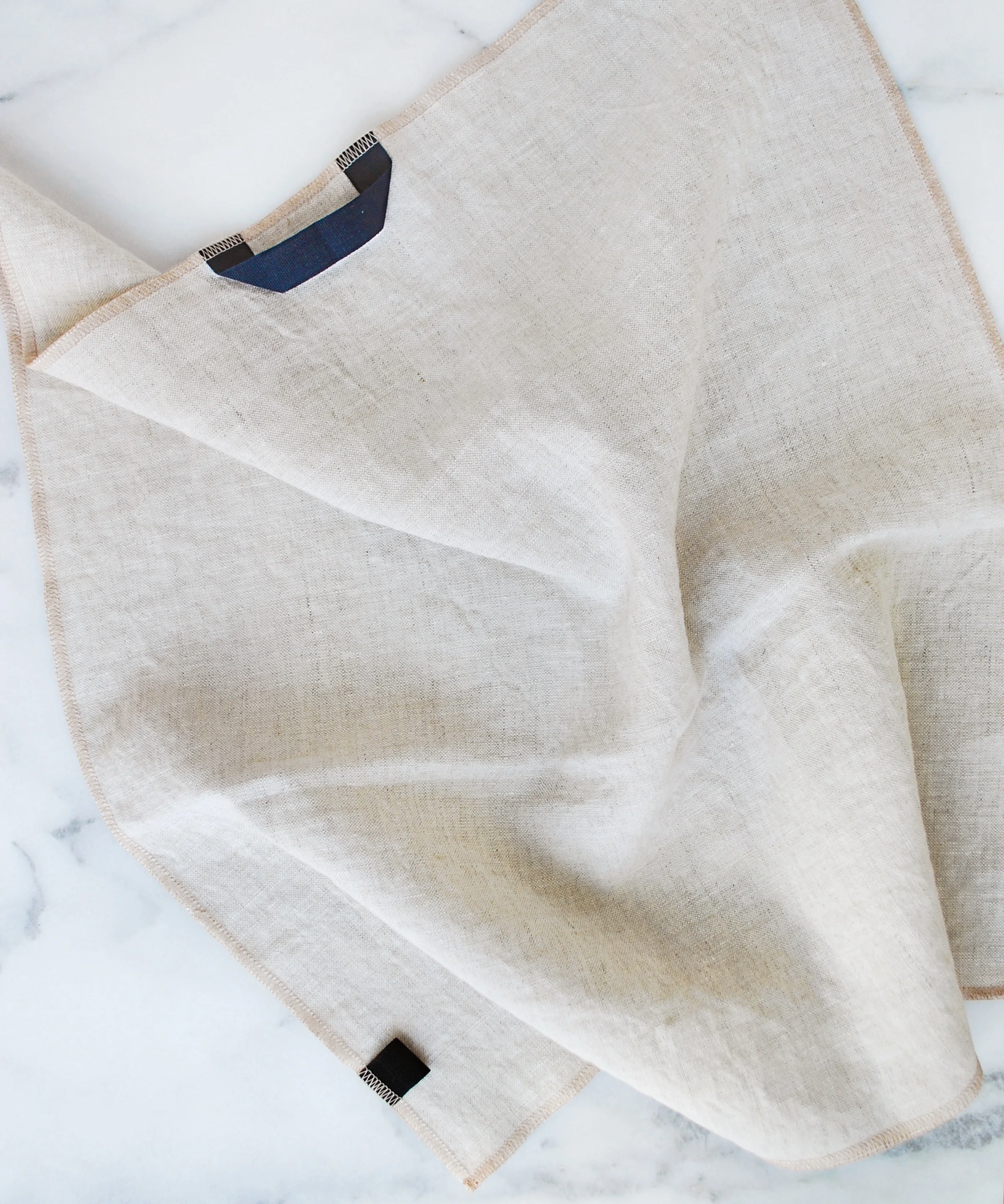 Flax Linen Hand Towel / Navy