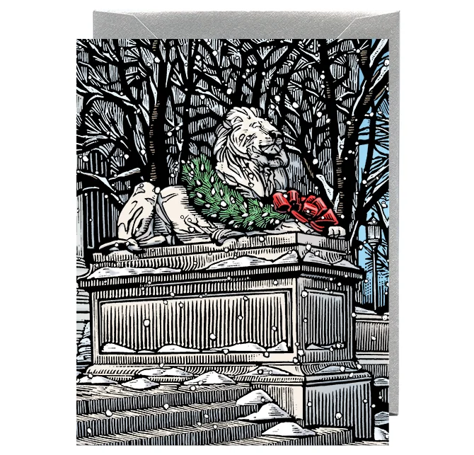 New York Public Library Lion in Winter