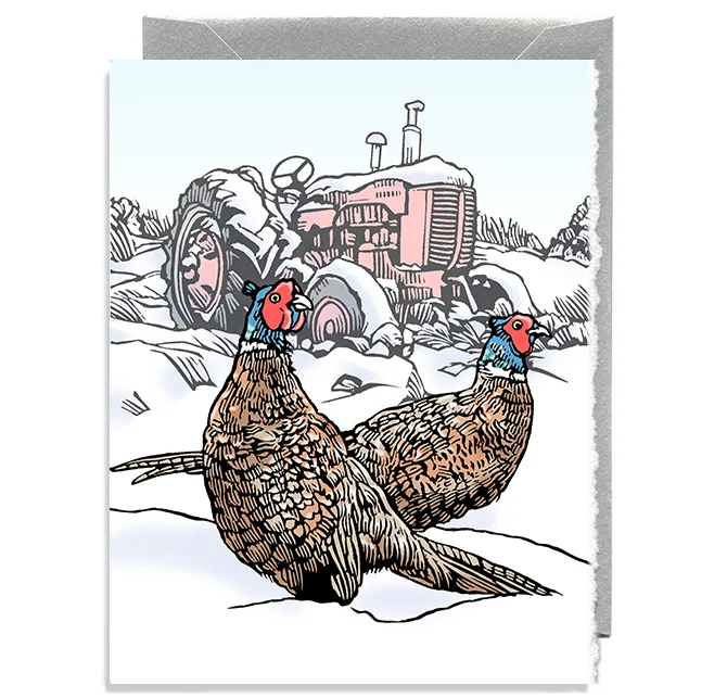 Pheasants in the Snow