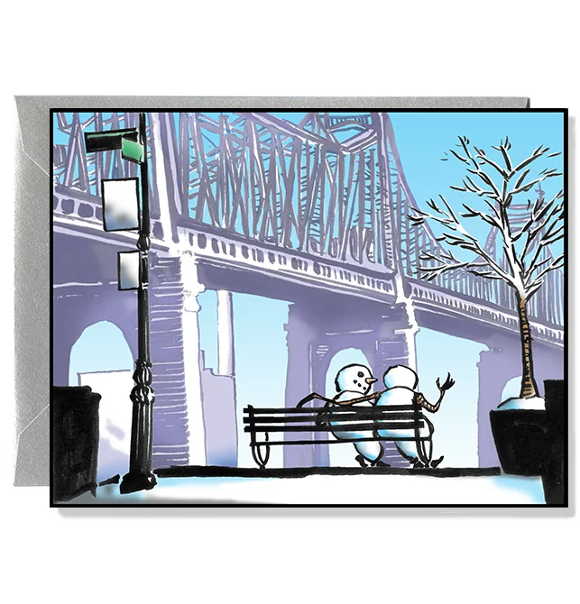 Snowmen at the Queensboro Bridge