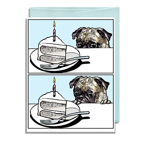 Pug and Birthday Cake