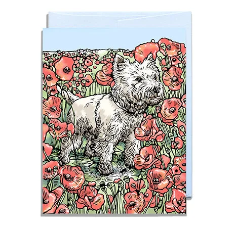 Westie in Poppies