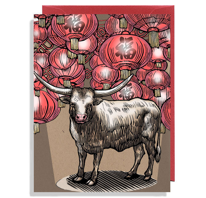 Year of the Ox Card and Envelope