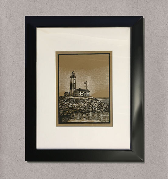 Montauk Lighthouse - Framed Hand Embellished Art Print