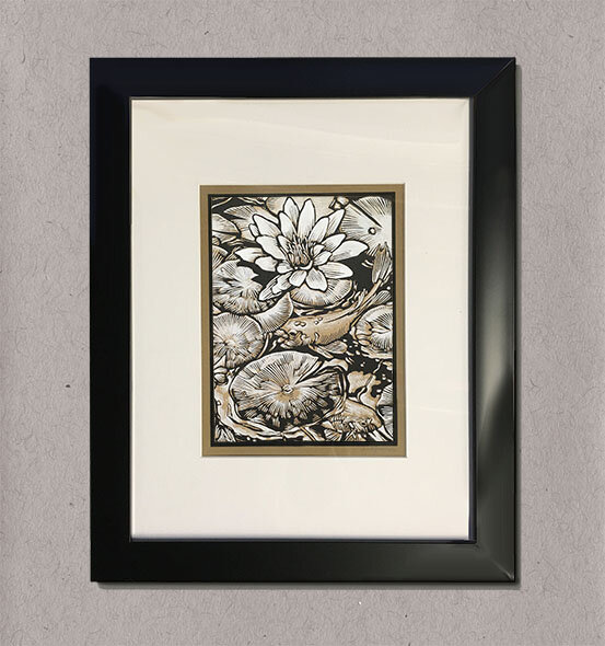 Koi Fish - Framed Hand Embellished Art Print