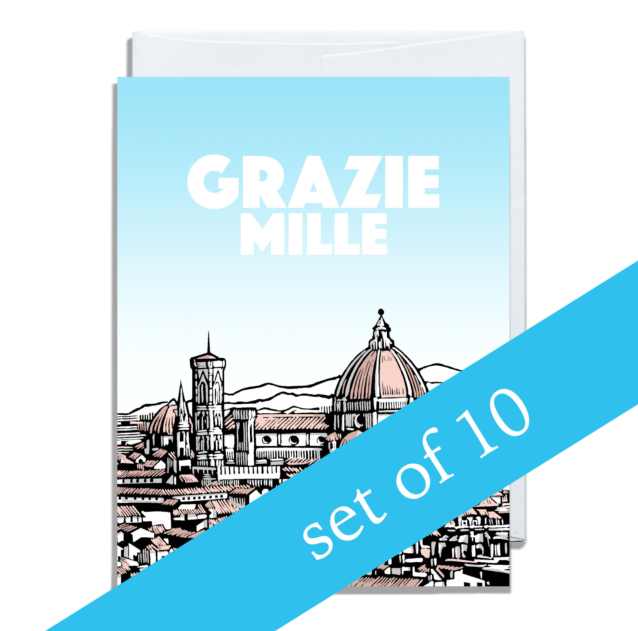 Grazie - Set of Ten Thank You Cards