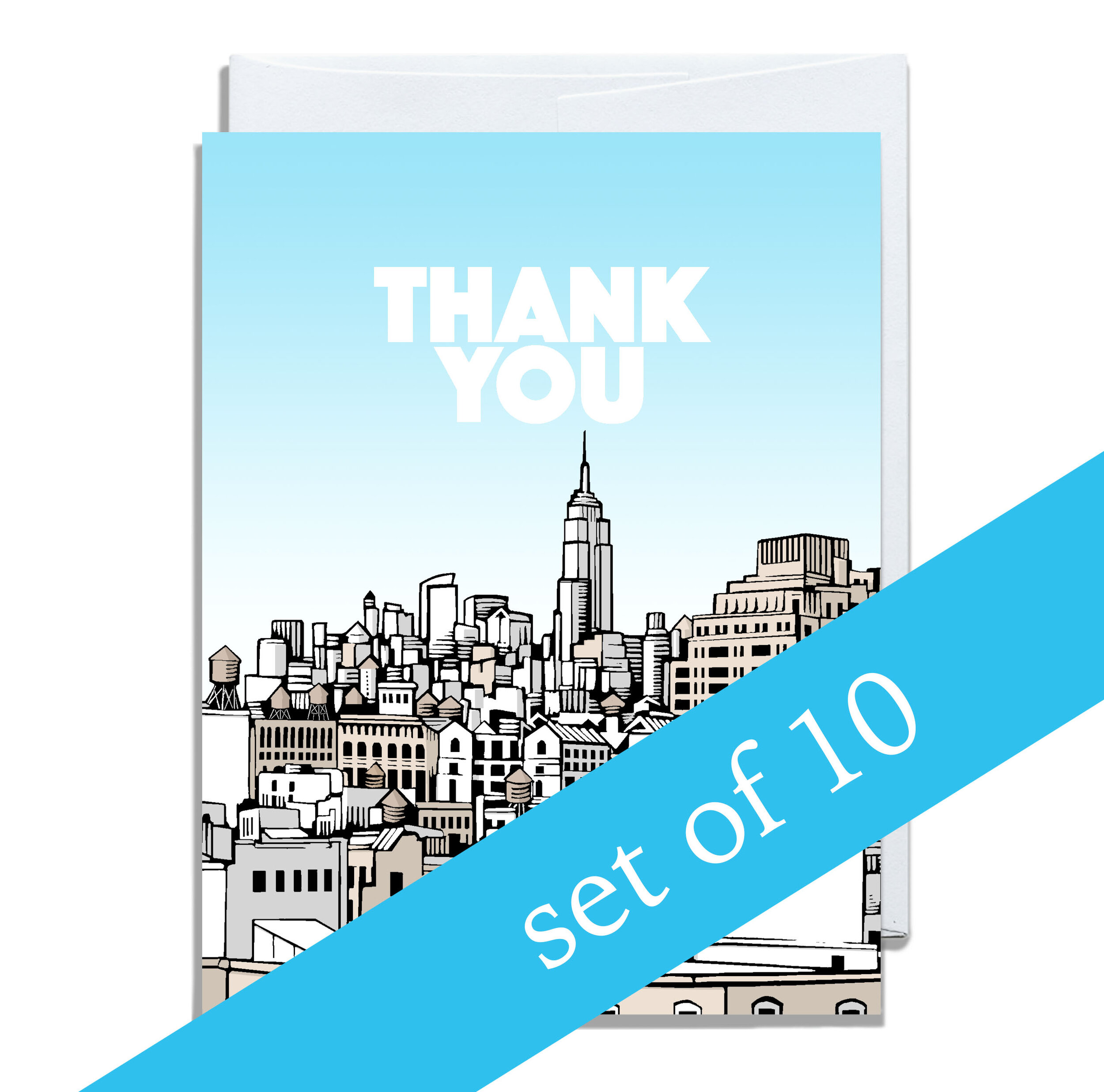 Thank You - Set of Ten Thank You Cards
