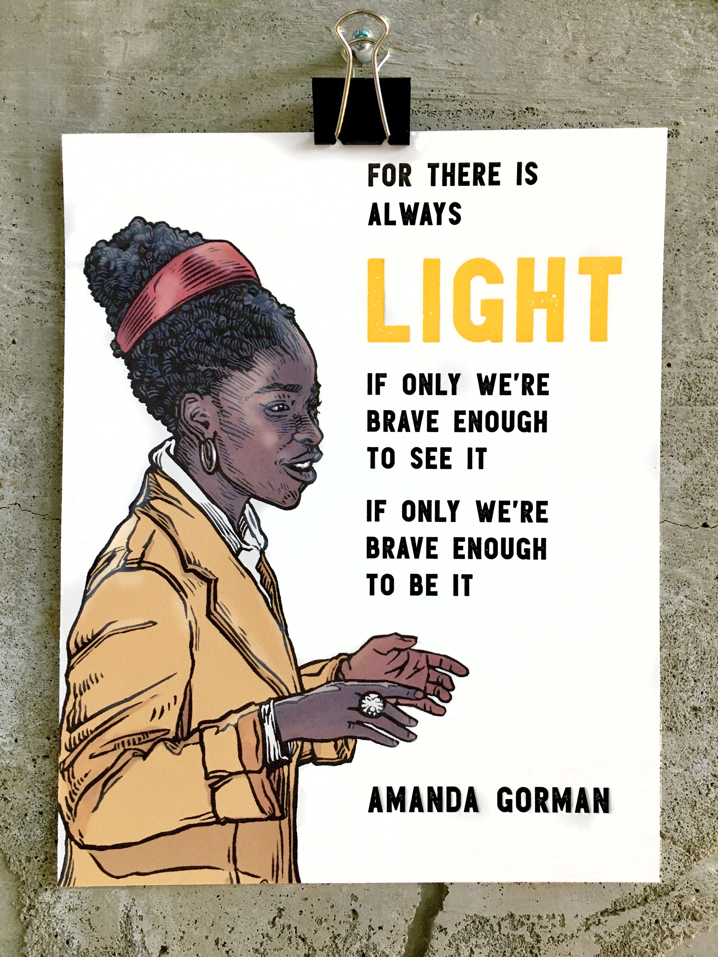 Amanda Gorman Art Print, 8"x10"