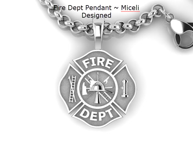 Sterling Silver Fire Rescue Maltese Cross Firefighter Badge Necklace 