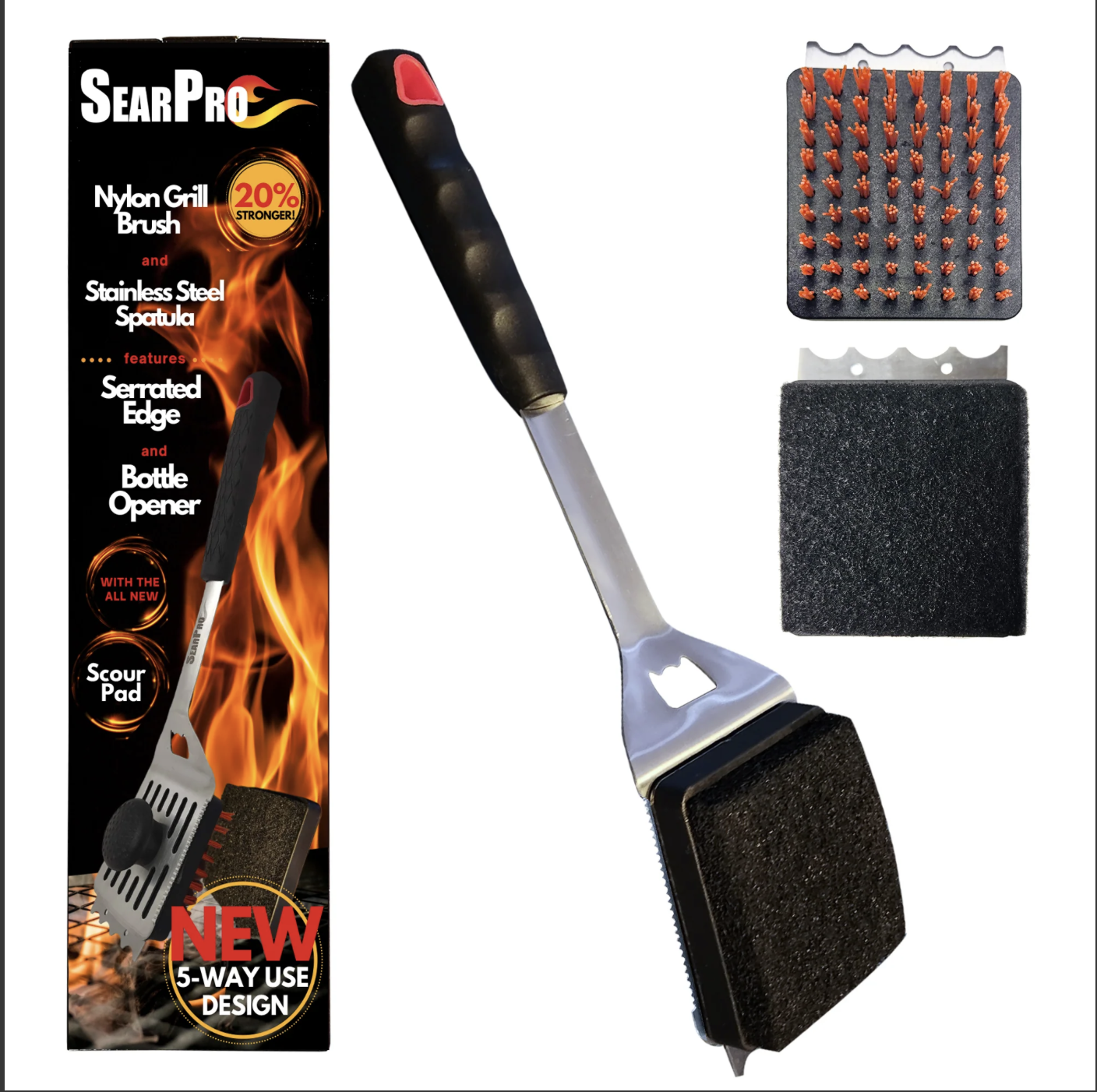 SearPro 5 in 1 Grill Brush Combo