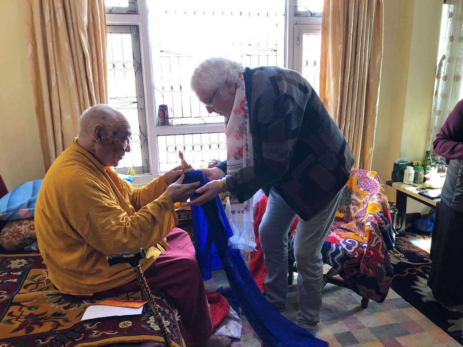 Lama Jampa and Dechen Dolma made the Tenzhug longlife offering to Karma Thinley Rinpoche 1.jpeg