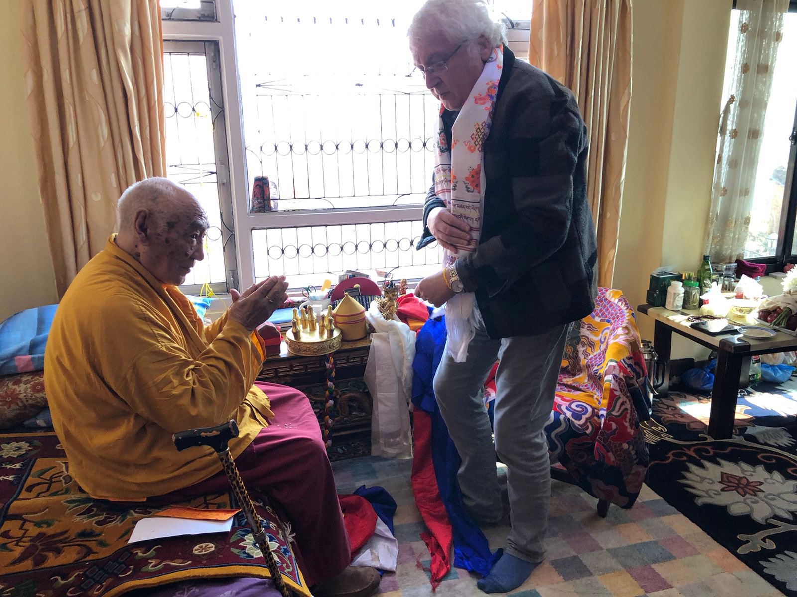 Lama Jampa and Dechen Dolma made the Tenzhug longlife offering to Karma Thinley Rinpoche 3.jpeg