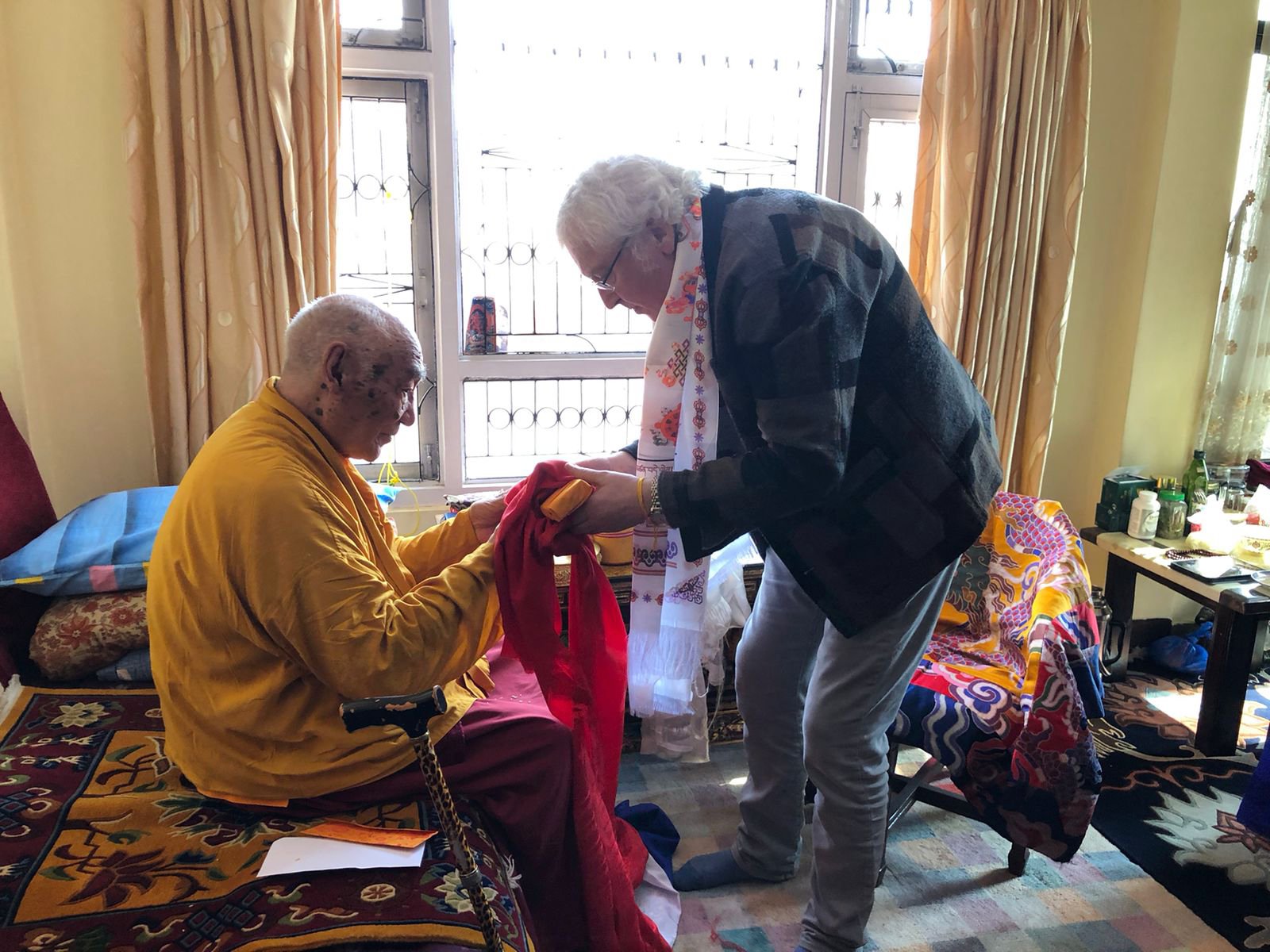 Lama Jampa and Dechen Dolma made the Tenzhug longlife offering to Karma Thinley Rinpoche 5.jpeg