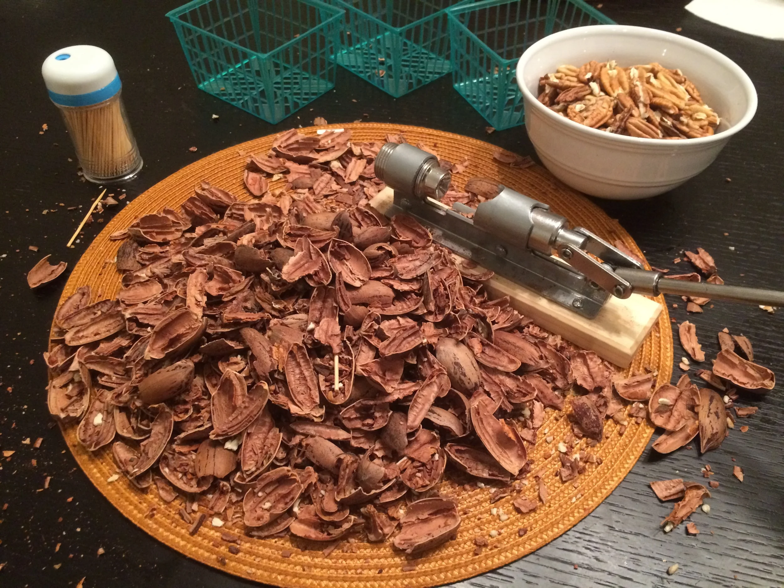 I bought a nut cracker and cracked walnuts for about an hour - It made me appreciate this delicious nut even more :) 