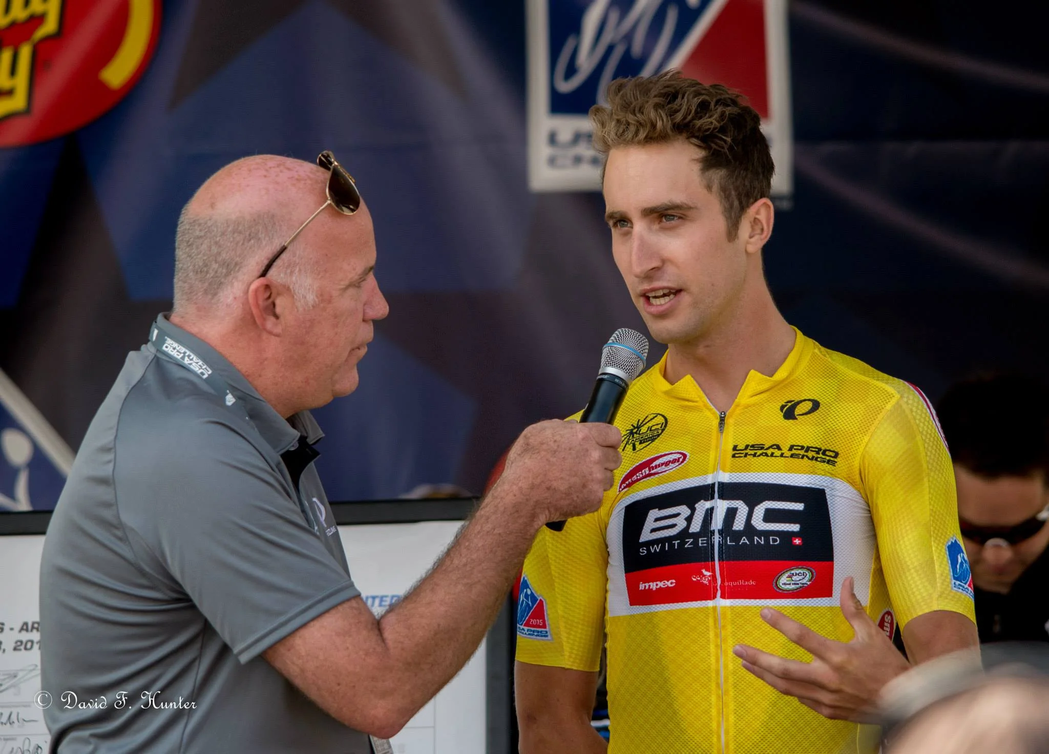 Dave with Taylor Phinney at the USA Pro Challenge in 2015. Photo taken on Facebook by David Hunter 
