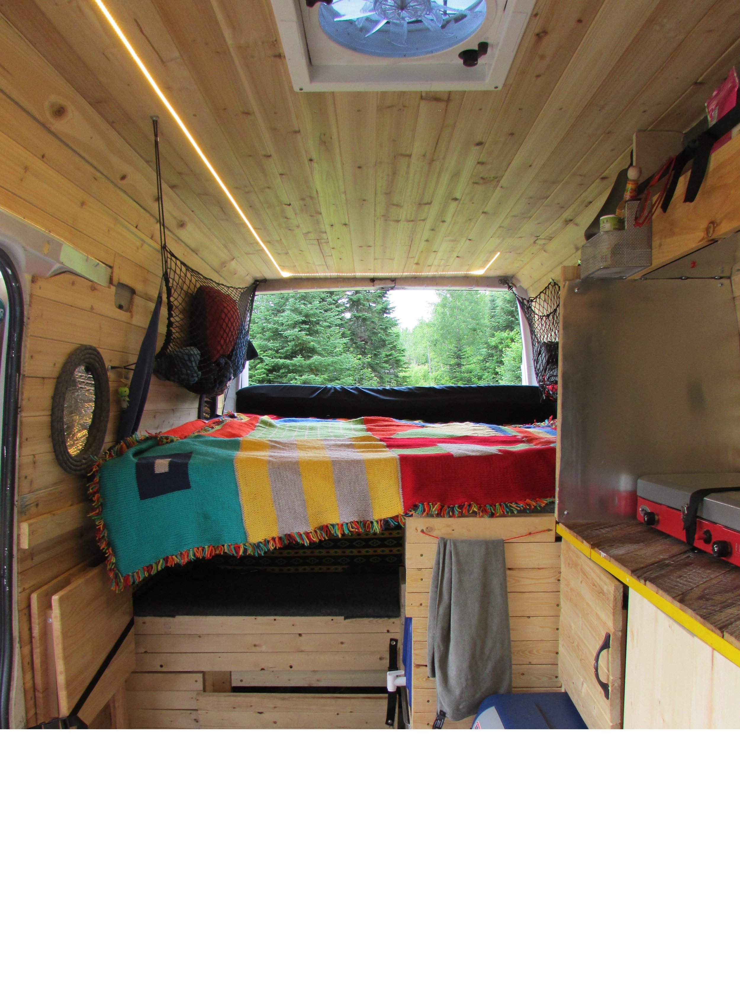 Inside the van- view from the swivel seat. 