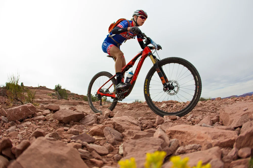 So happy to have my Occam trail bike on Stage 1! Photo by Jen McAllister