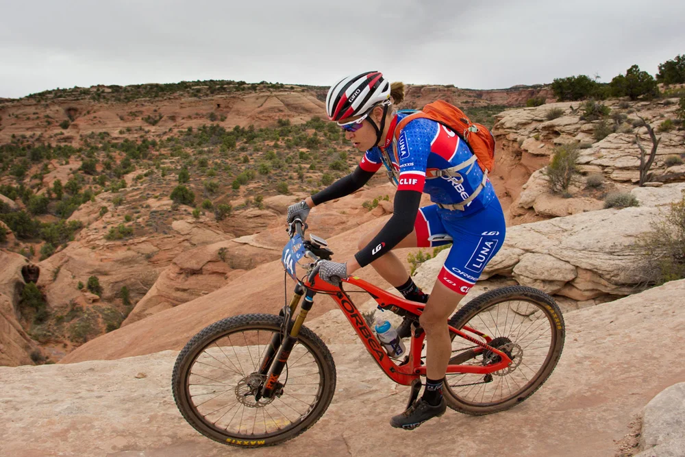 Trying to focus on the trail. Not easy when scenery is so pretty! Photo by Jen McAllister. 