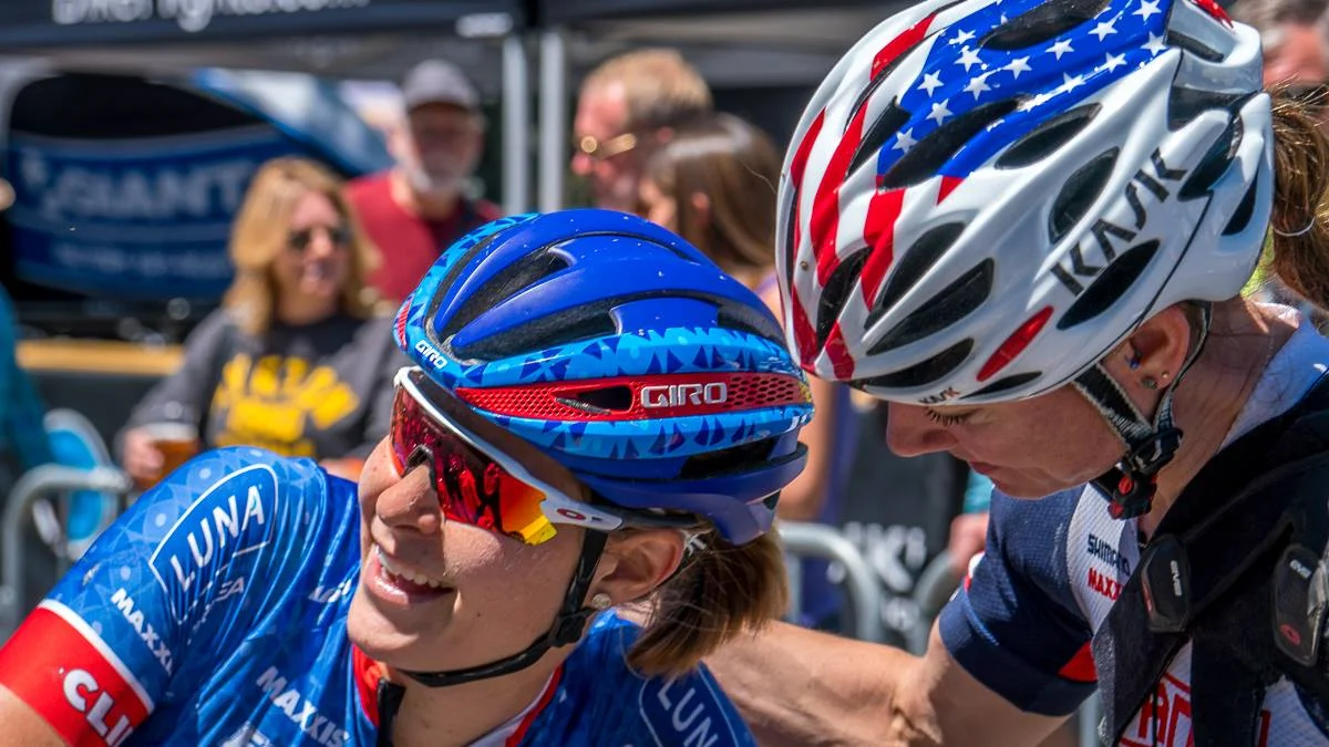 Congratulating each other at the finish line! There is immense respect between all of us, especially when we spend so much time suffering together and getting the most out of each other! Photo by Kenny Wehn. 