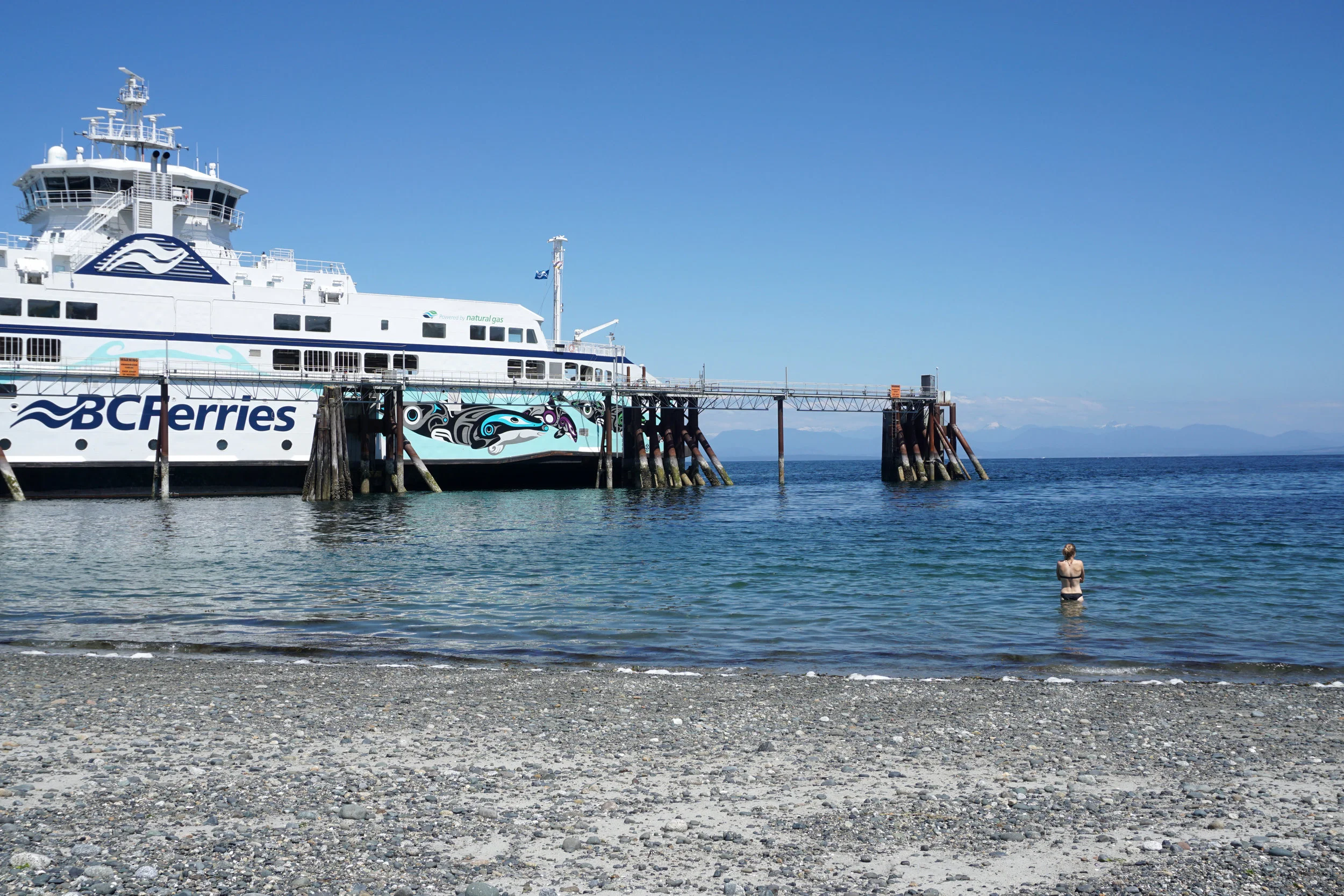 Ocean ice bath while waiting for the ferry. 