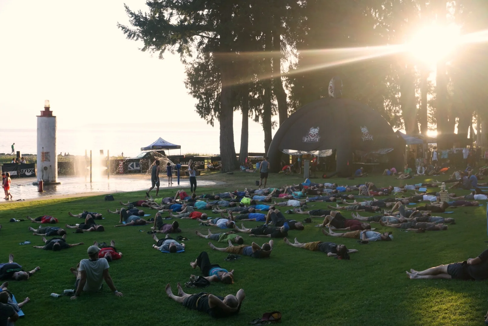 Every night, there is a yoga session at Basecamp