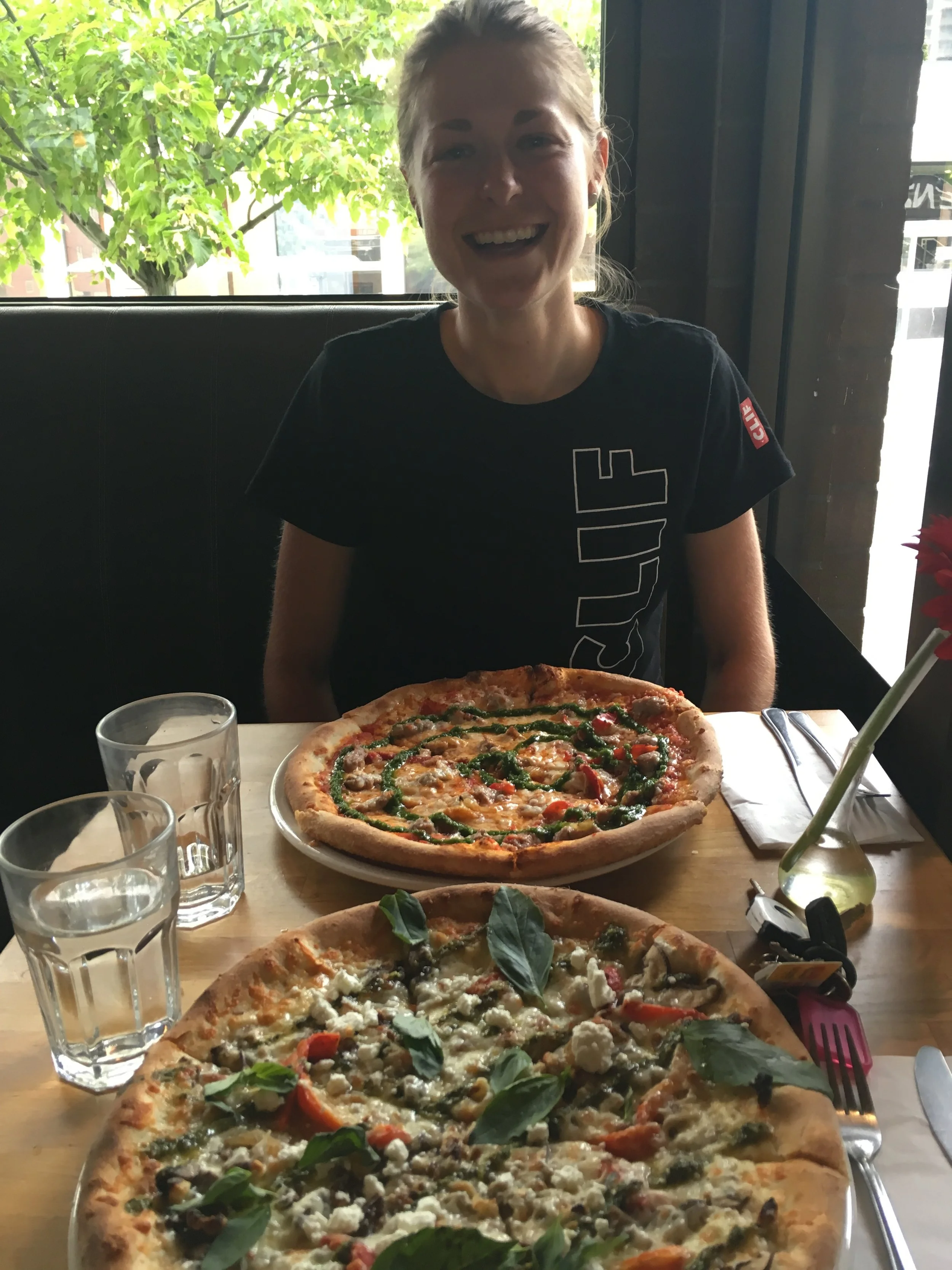 Pizza last night with Dave! See those pockets under my eyes? Yep! 5 days of racing. 
