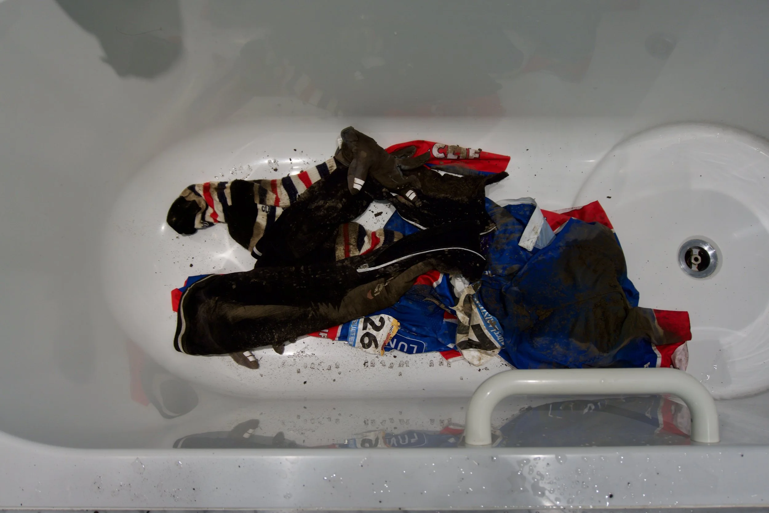 When racing cyclocross in Belgium, washing and drying your clothes (often in the bathtub) between training sessions is almost a full time job! 