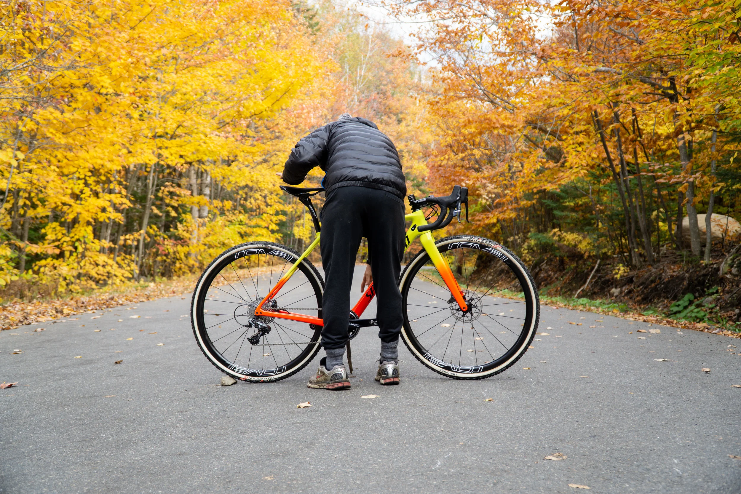 Balancing the bike for the photoshoot…Okay, now you know it wasn’t magically floating.