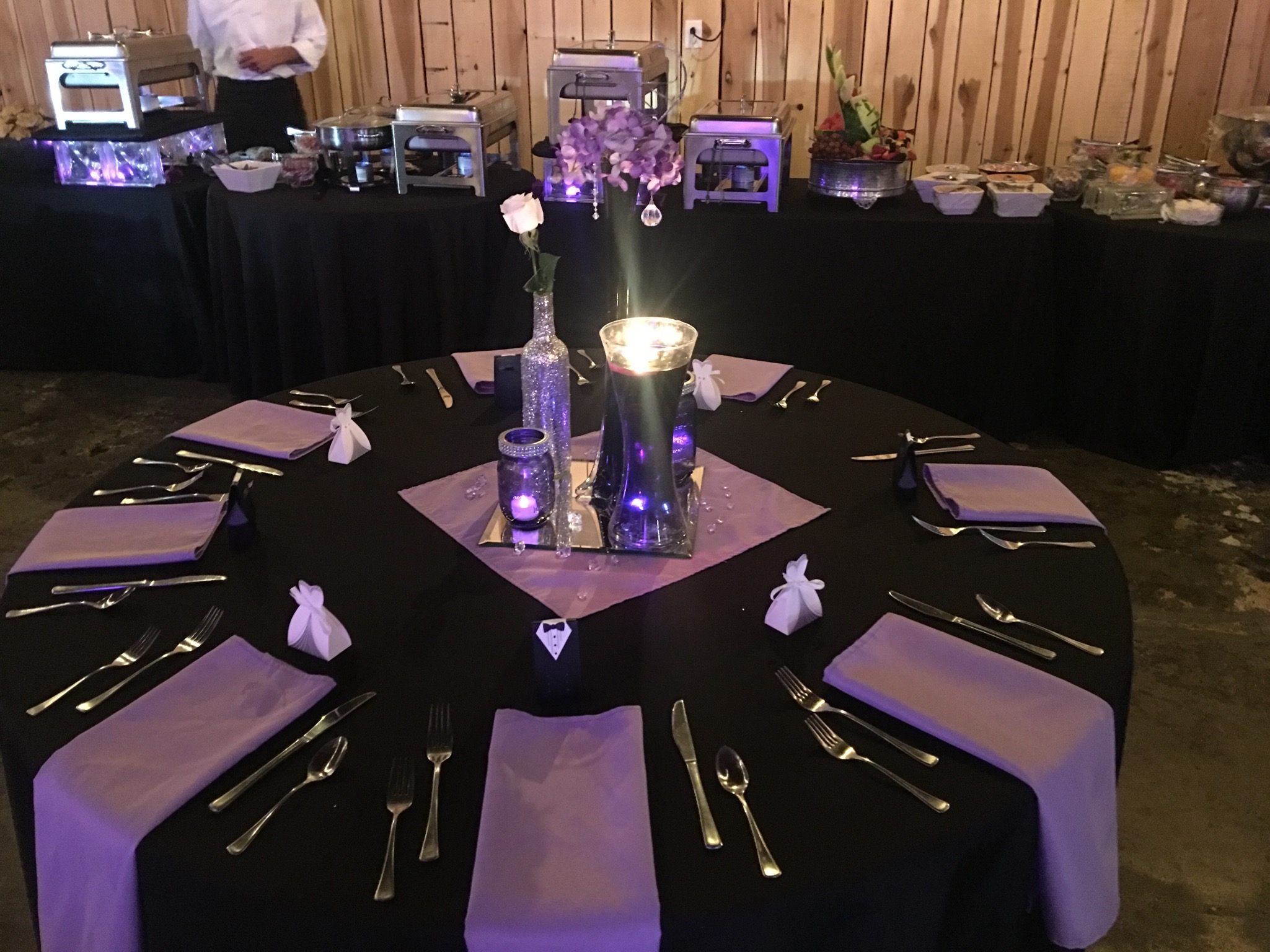 Wedding reception in Purple