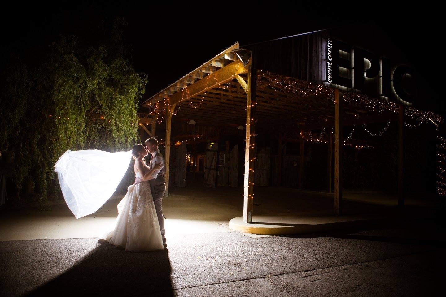 Bride & Groom photo in front of EPIC Event Centre