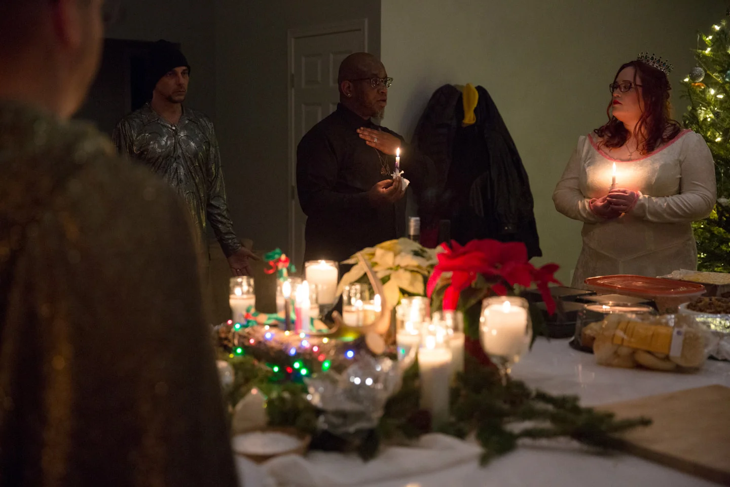 Priest teaches an incantation.