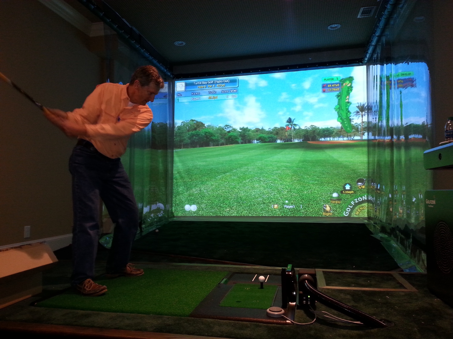 Virtual Golf Room in SugarLoaf Basement