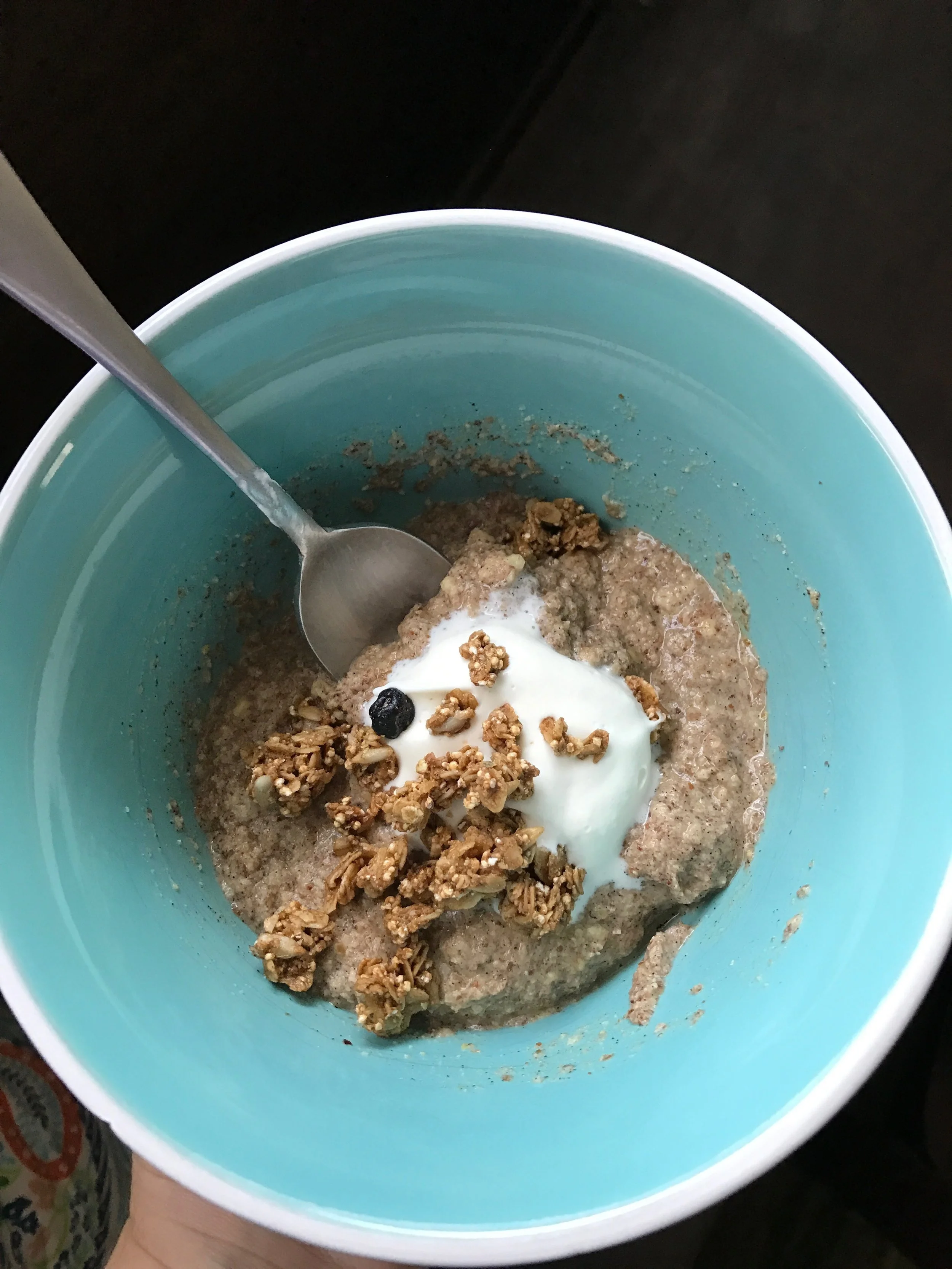 Wild Way Cereal with Purely Elizabeth Blueberry Granola...dollap of fresh real homemade whipped cream, because that's how I roll. 