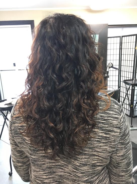 Balayage Highlights on Curly Hair
