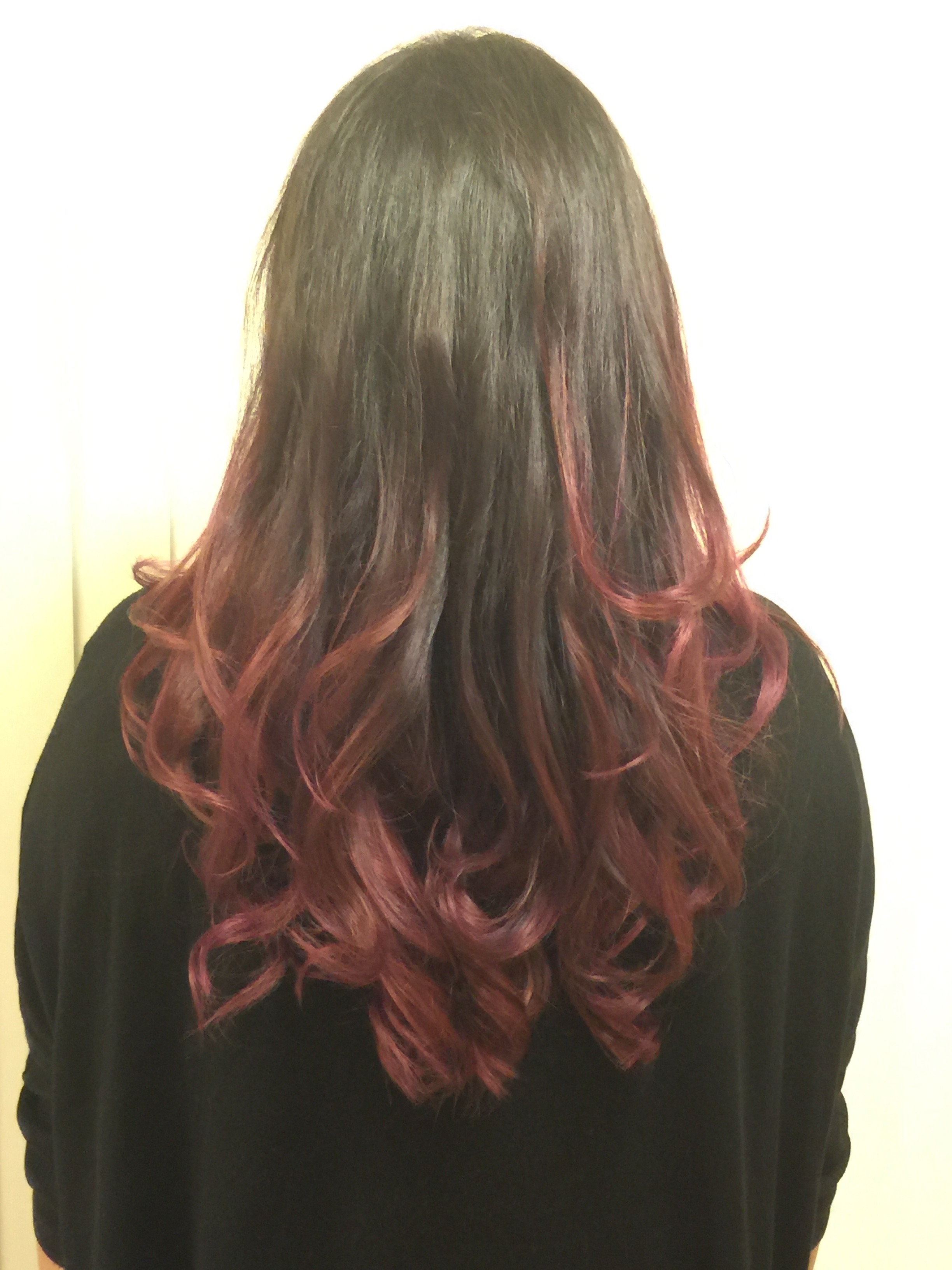 Purple and Rose Gold Balayage Ombre