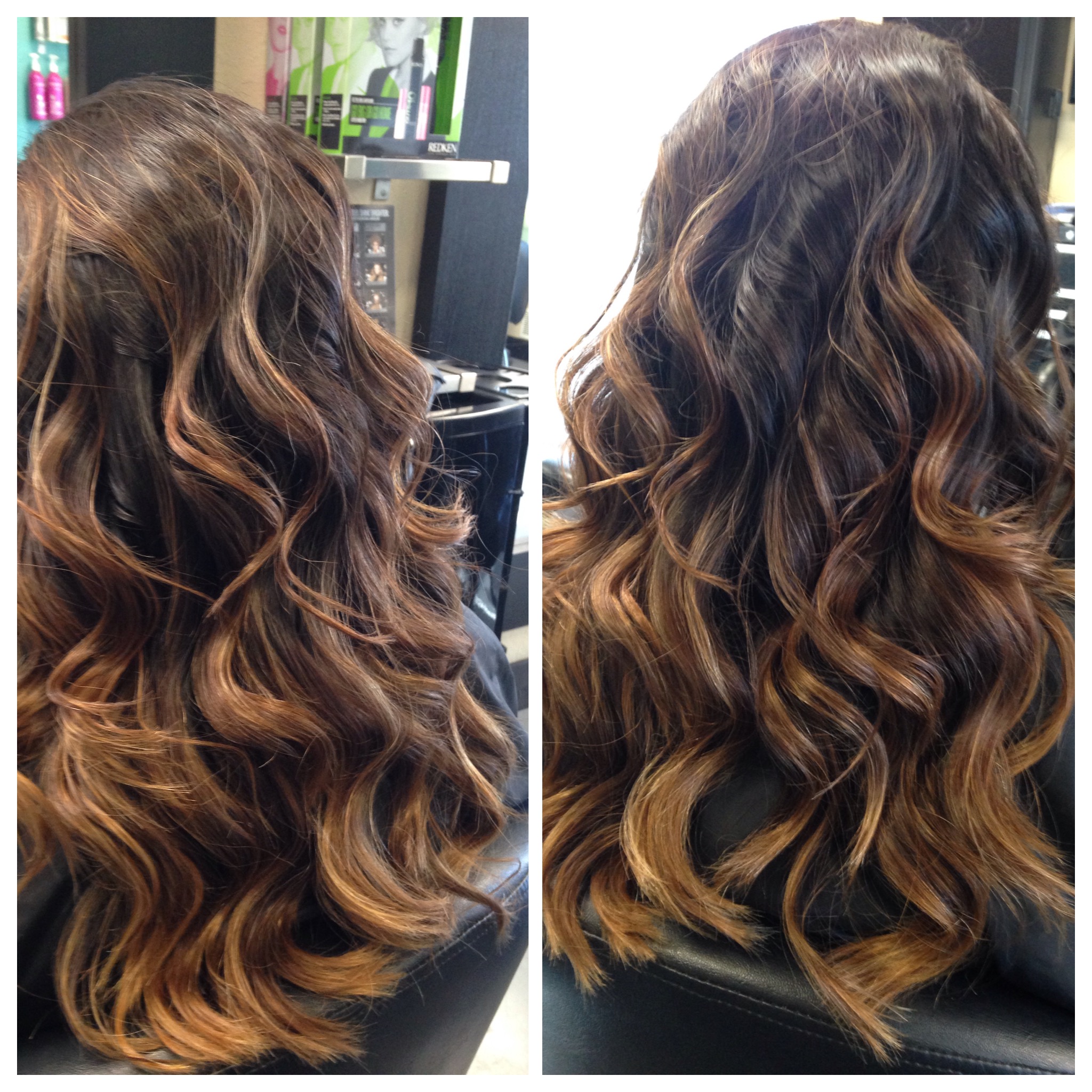 Coppery Gold Balayage Ombre