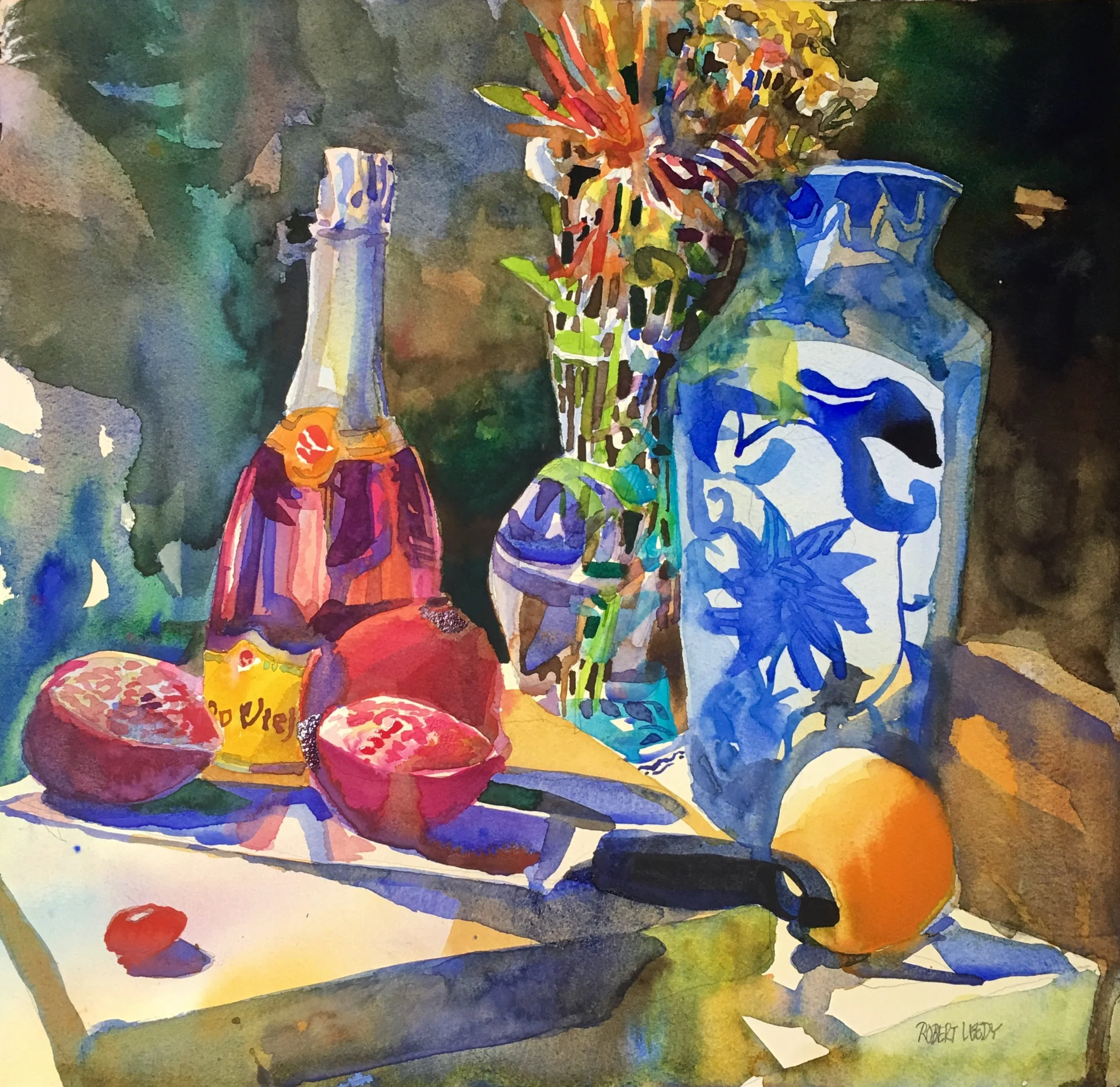 Still Life with Cava pomegranates and an Orange.jpg