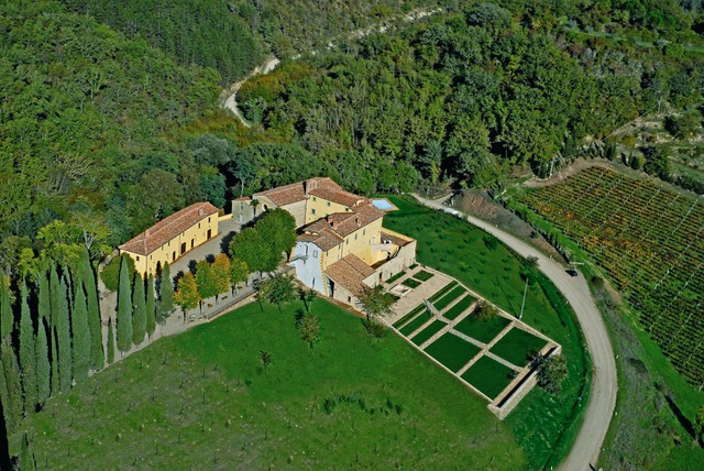 Aerial view of the Tuscan Renaissance Center near Siena, Italy