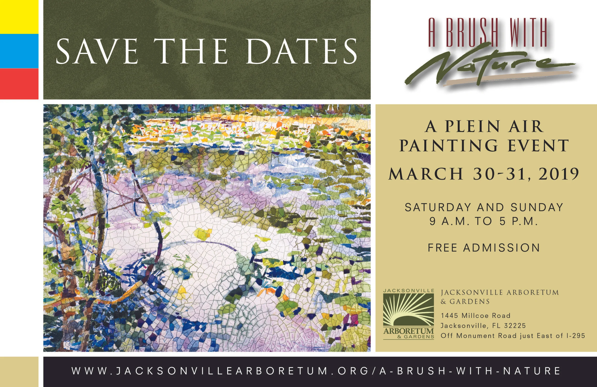 Painting above: Robert Leedy, “Another Quiet Corner, Lake Ray, The Jacksonville Arboretum & Gardens”, watercolor & mixed media on wood panel, 16” x 20”.