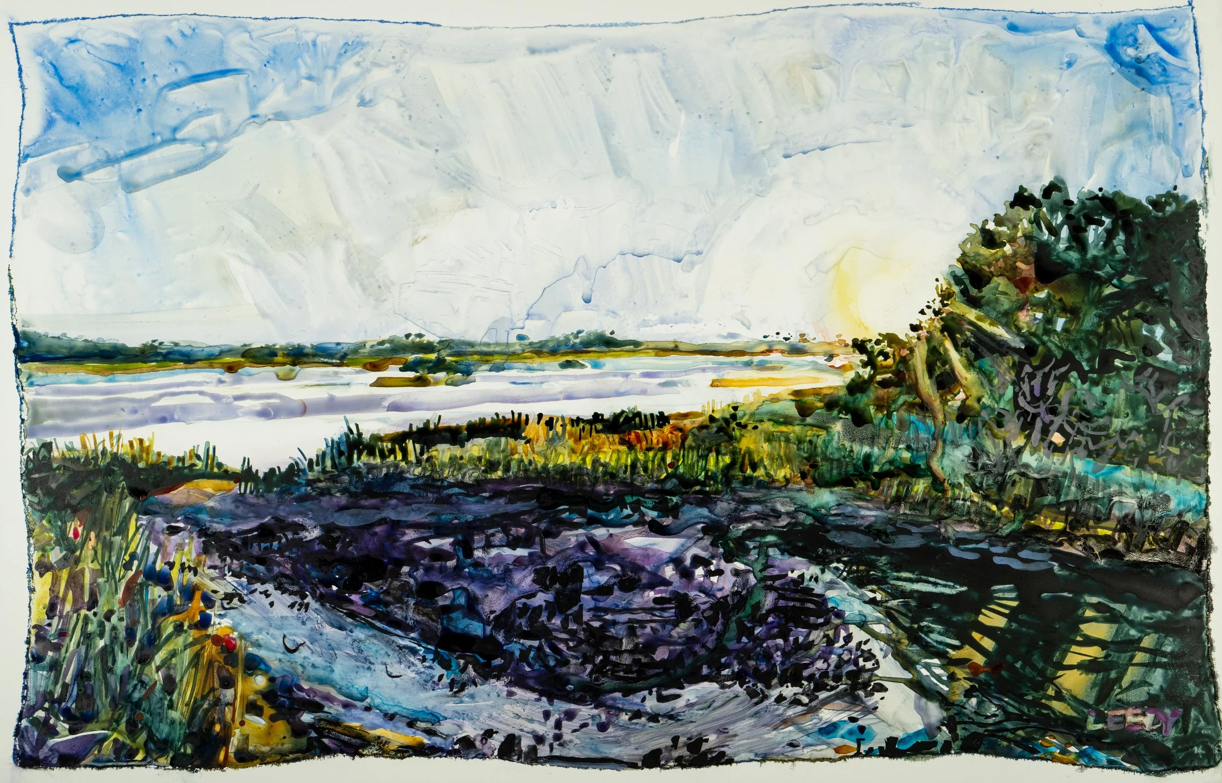 3. "Oyster Bed at Fort Island" 10 1/4” x 16 1/2” IMAGE SIZE