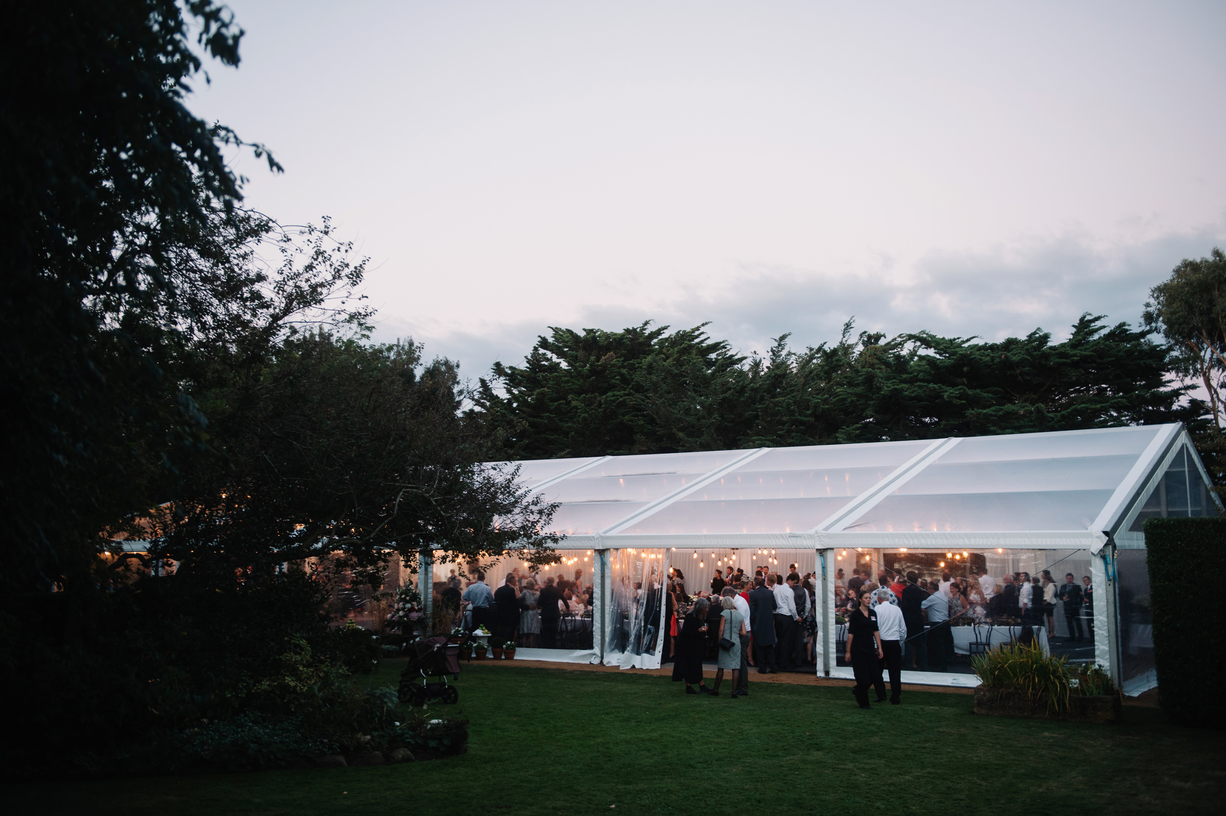  Clear marquee on the family's property 