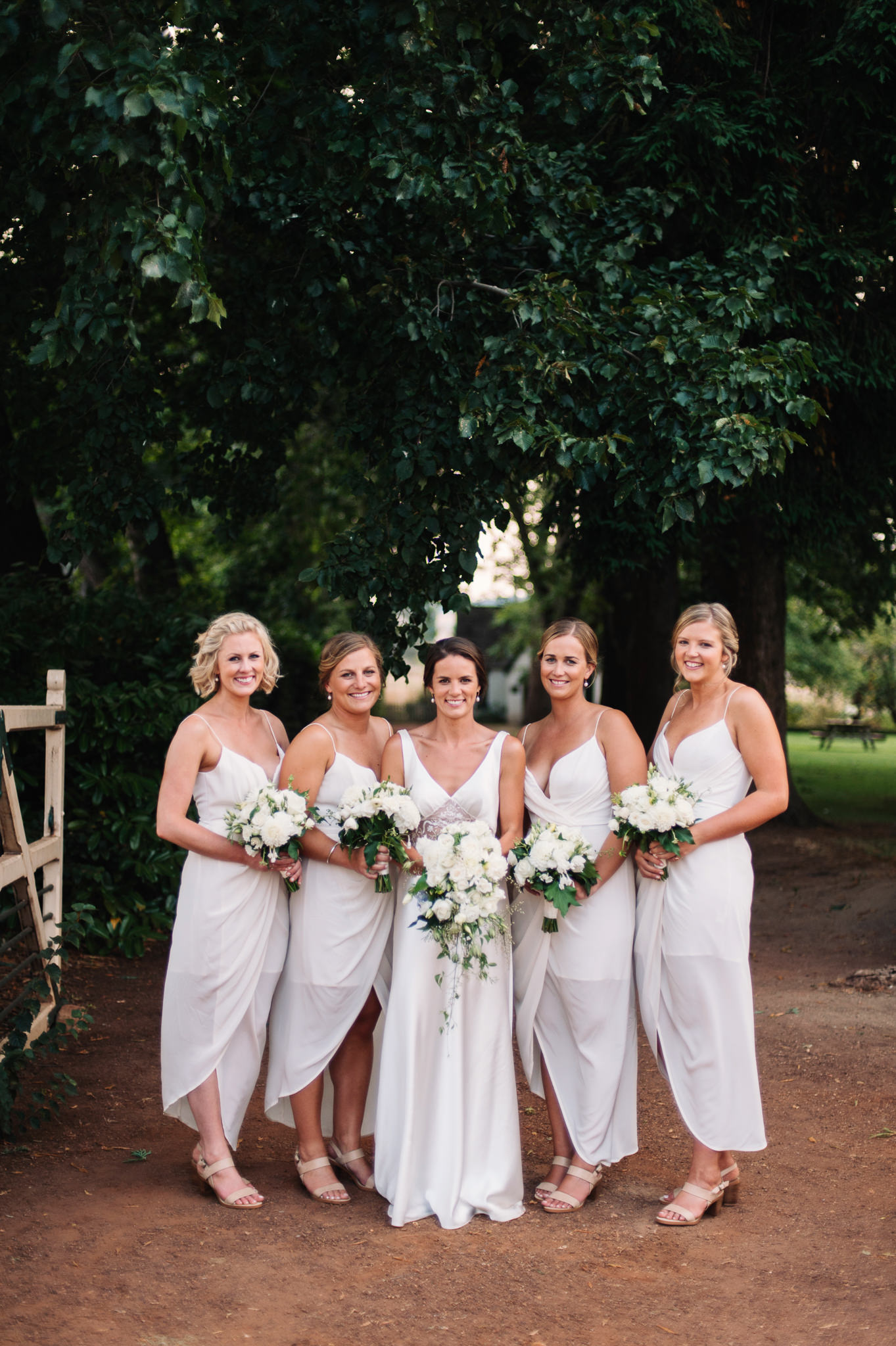  Bride with her bridesmaids at Entally Estate, with bouquets by Bek Burrows 