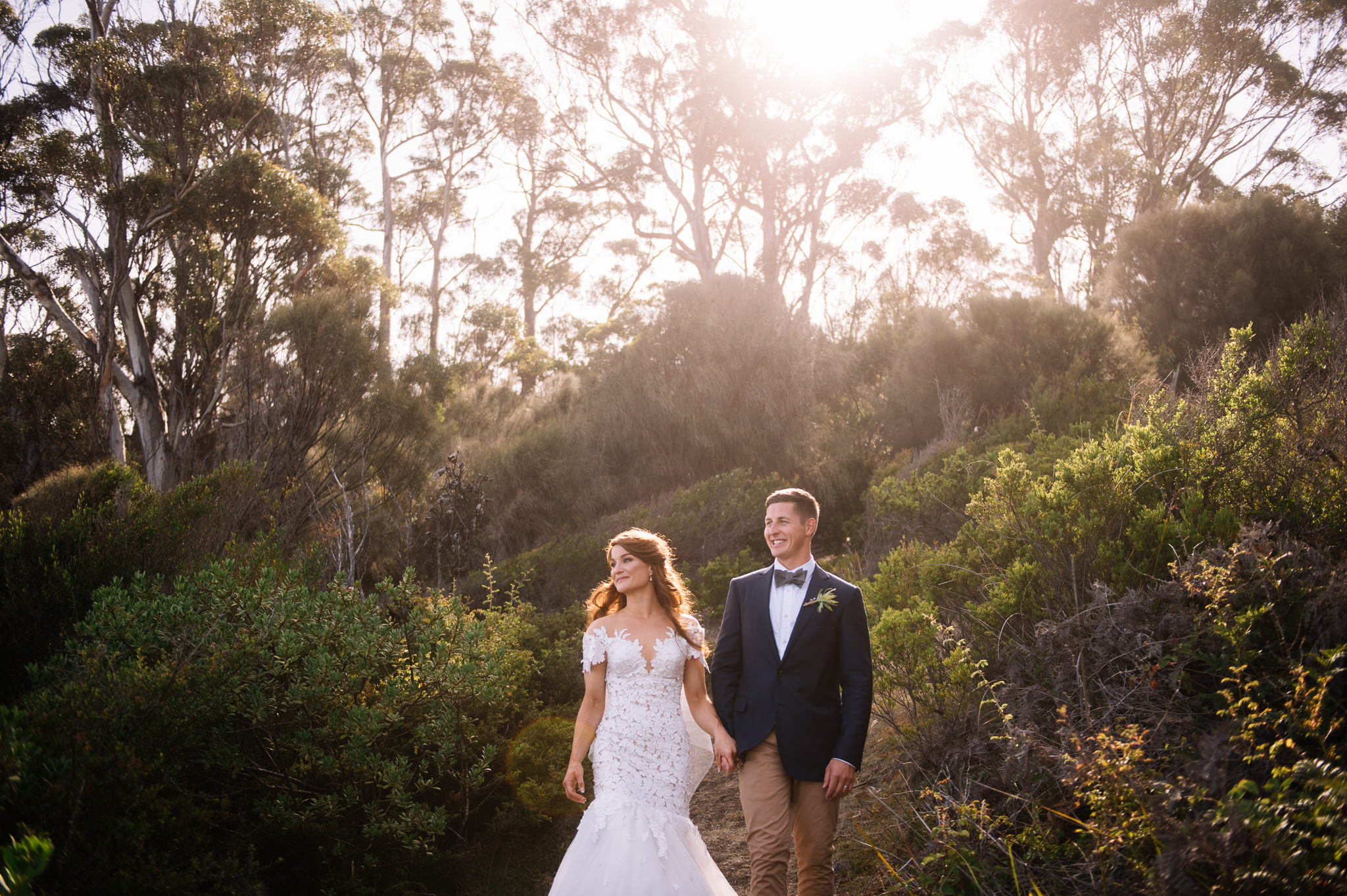  Bride and groom in bushland at Avalon Coastal retreat 