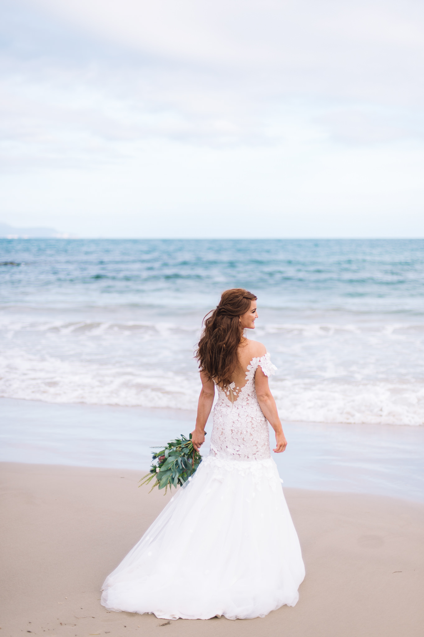  Beautiful Nurit Hen gown on Avalon Coastal Retreat's private beach 