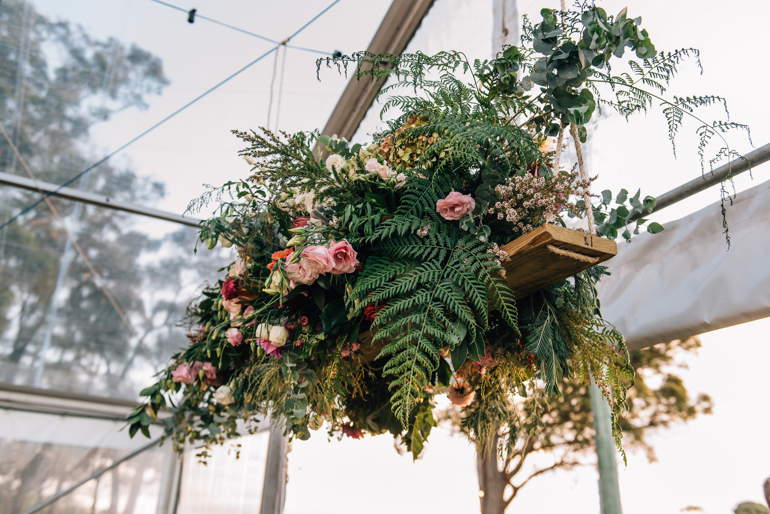  Floral swing in the clear marquee at Goaty Hill 