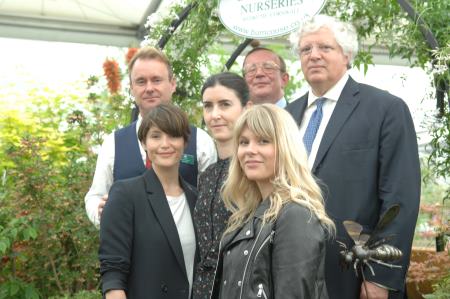 Burncoose nurseries win gold at Chelsea Flower Show 2017. May | 2017 Picture: John Hill from Burncoose Nurseries, Gemma Arterton, Gabrielle Evans from the Prince’s Trust Enterprise Programme, Charles Williams from Burncoose Nurseries, Hannah Arterton and Guy Hands from Terra Firma Article link