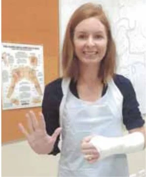 Lisa Shipley plays with plaster. 