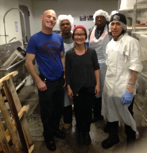  At the OFI kitchen space with some of their amazing staff : James, Butch, Brooks, Daniel