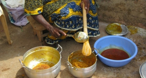 Soy dawadawa preparation in Ghana