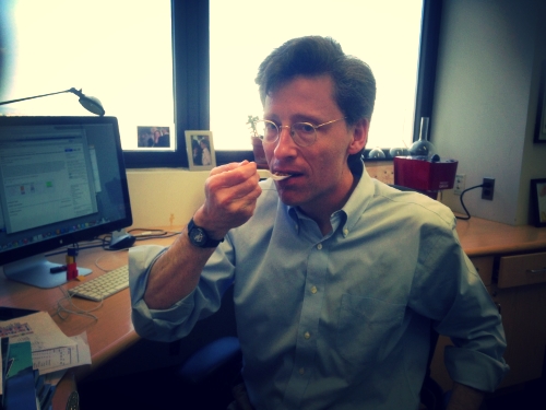 Dr. Jonathan Dworkin sampling some New York Natto